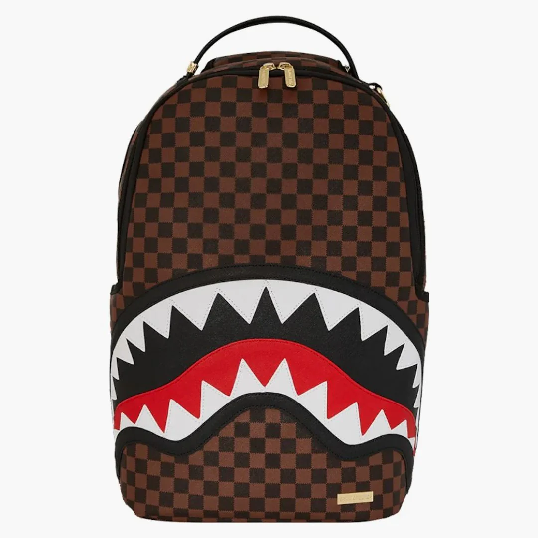 Sprayground Sawtooth Sharks In Paris Dlxsv Backpack Brown/black/red - Image 3