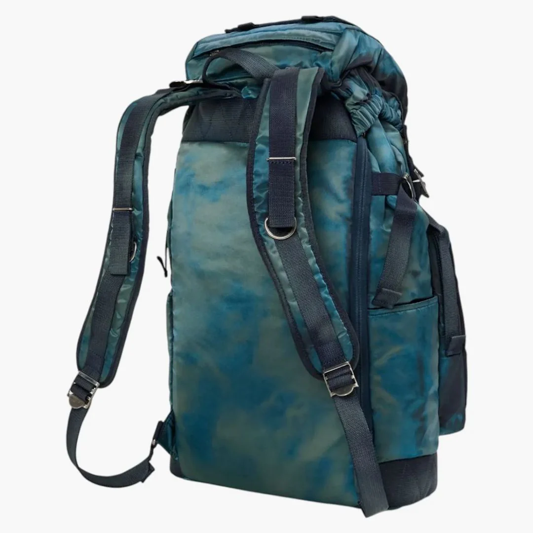 Stone Island X Porter Hand Corrosion On Nylon Twill Backpack Blue - Image 2