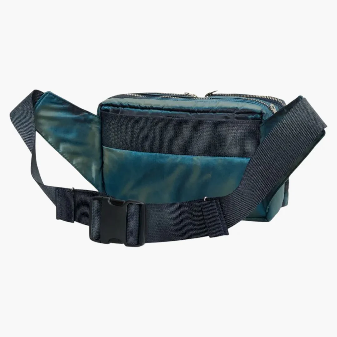 Stone Island X Porter Hand Corrosion On Nylon Twill Cross Body Bag Blue - Image 2