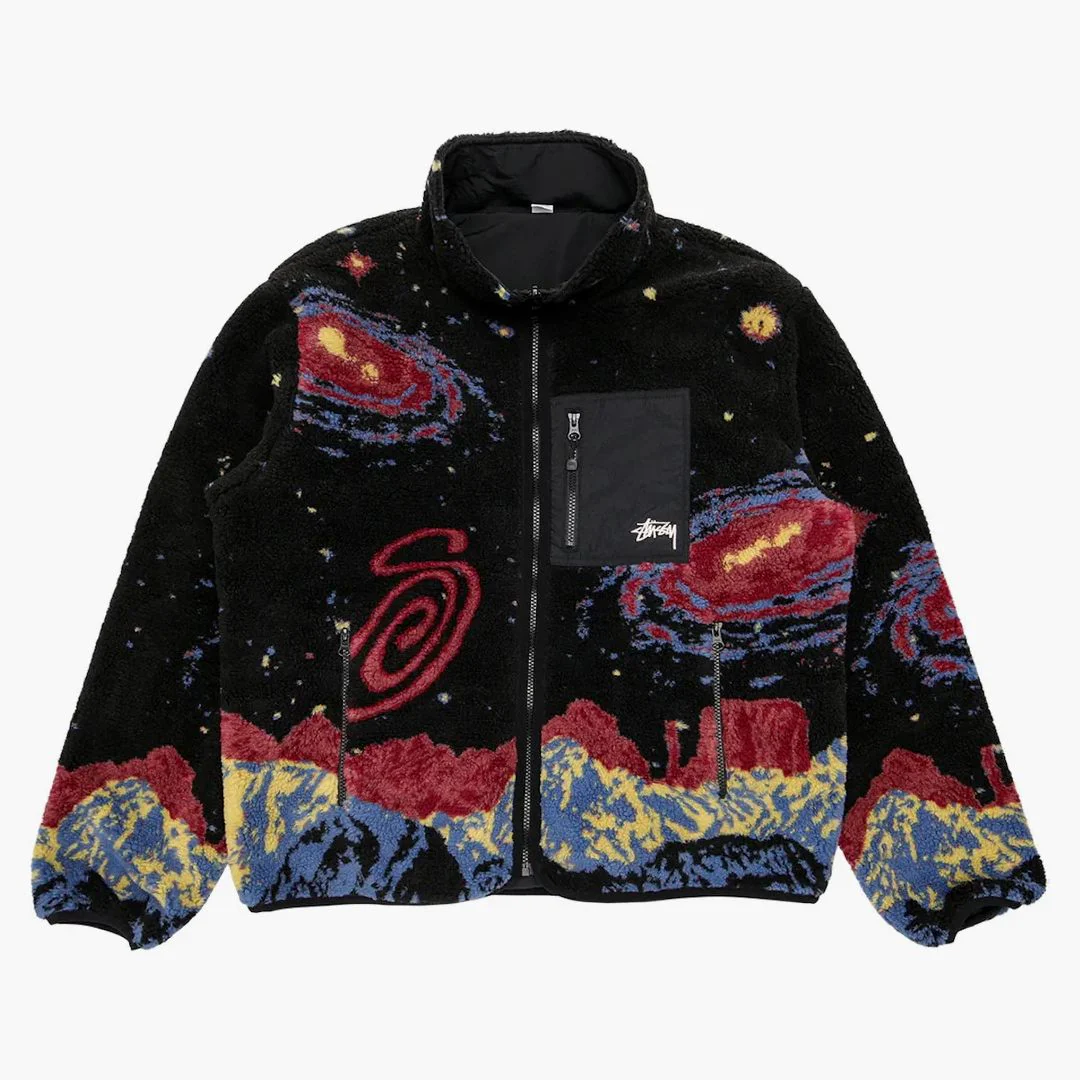 Stussy Cosmos Reversible Jacket Black/multi - Image 3