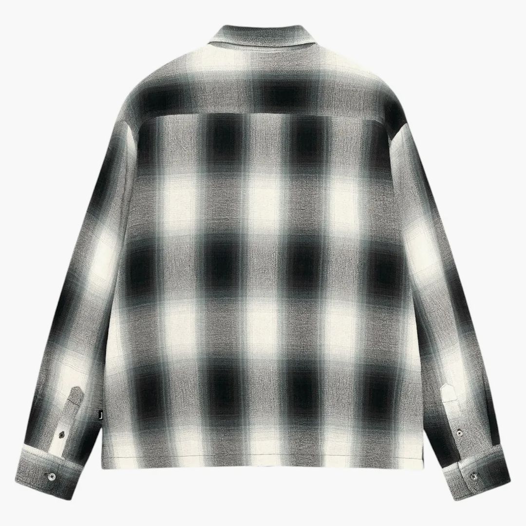 Stussy Loose Weave Plaid Shirt Grey - Image 2