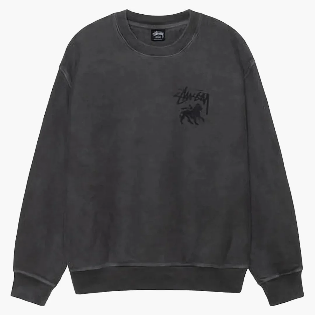 Stussy Rasta Lion Pigment Dyed Crew Black - Image 2