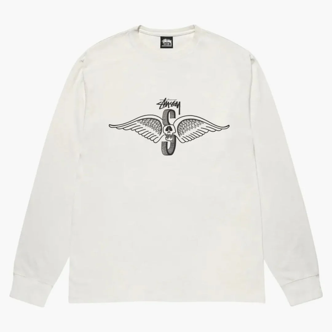 Stussy Skull Wings L/s Pigment Dyed Tee Natural