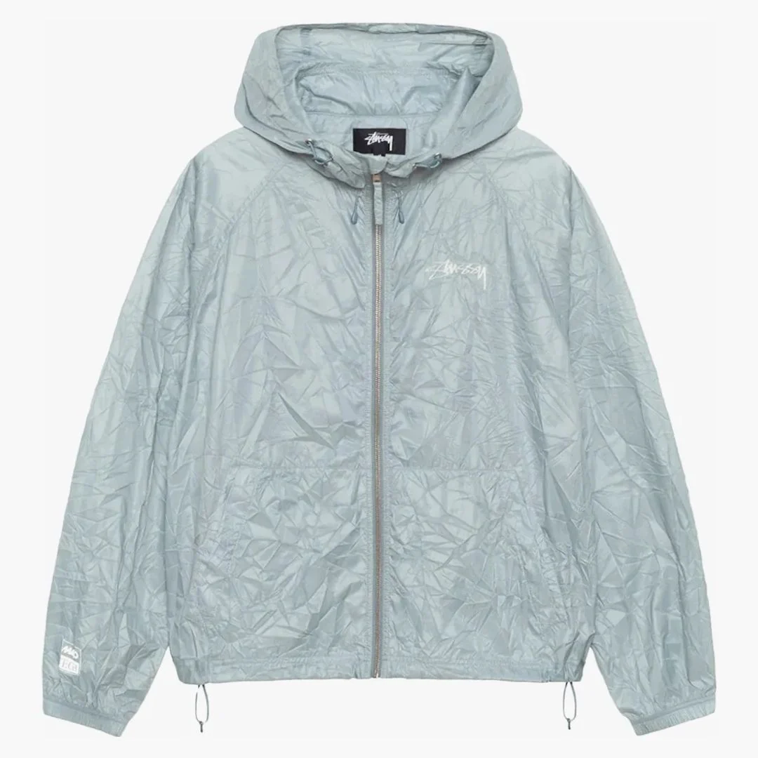 Stussy Wrinkled Nylon Beach Shell Jacket Slate - Image 2