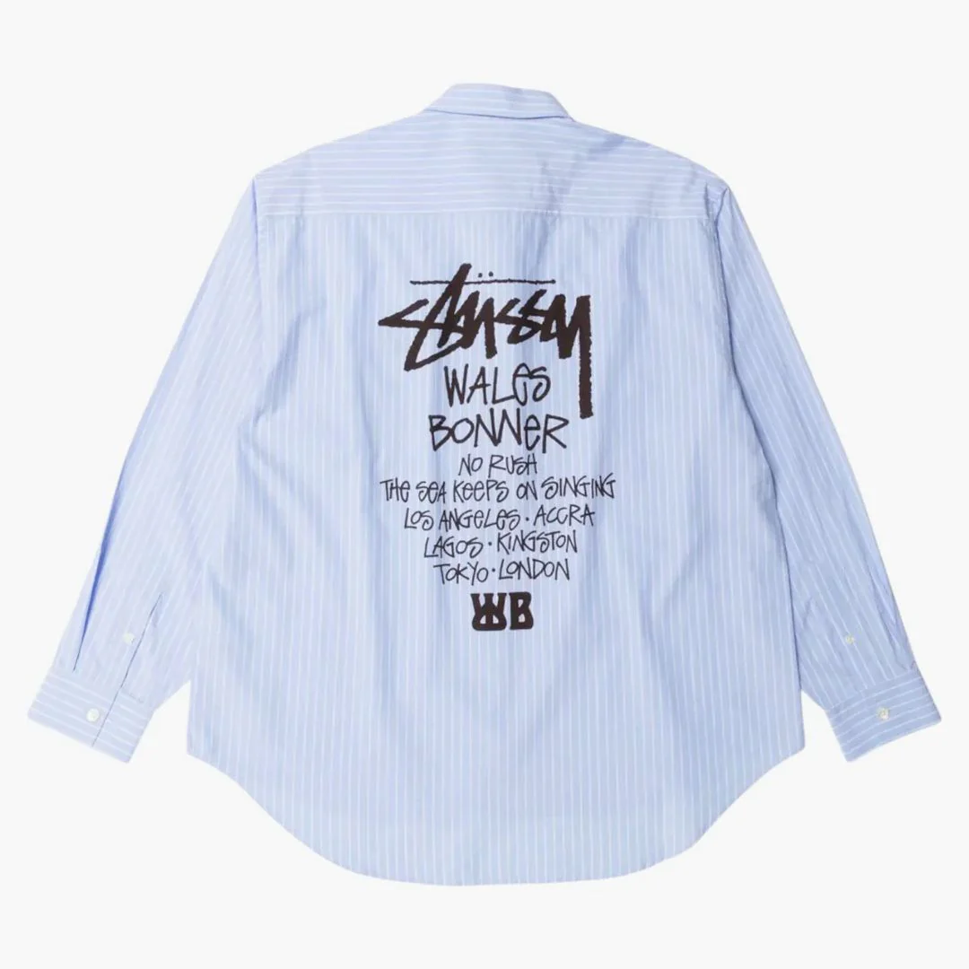 Stussy X Wales Bonner Poplin Shirt Stripe - Image 2