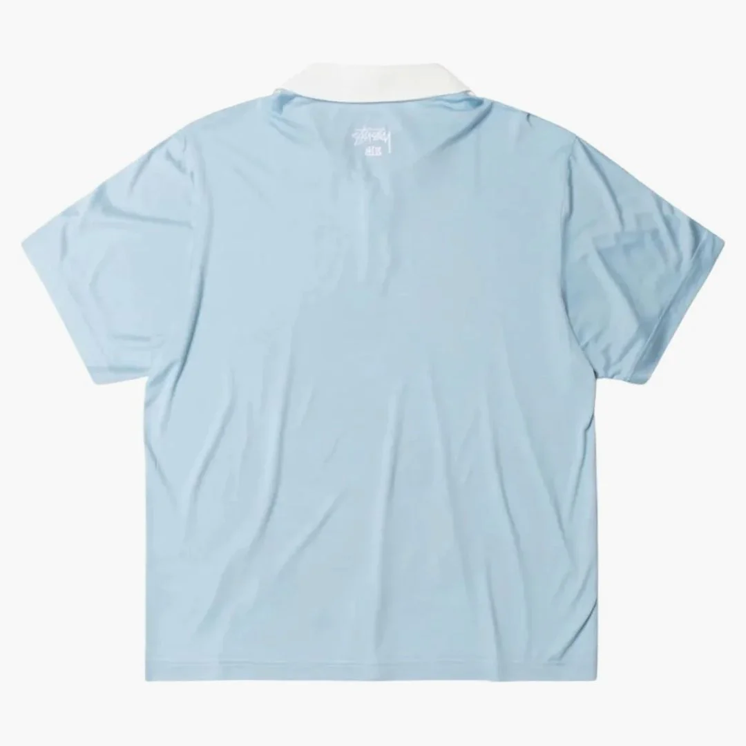 Stussy X Wales Bonner Silk Polo Blue - Image 2