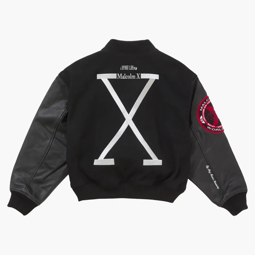 Supreme 40 Acres Malcolm X Varsity Jacket Black - Image 2