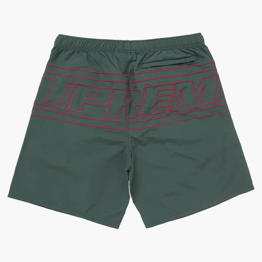 Supreme Big Logo Nylon Short Green - Image 2