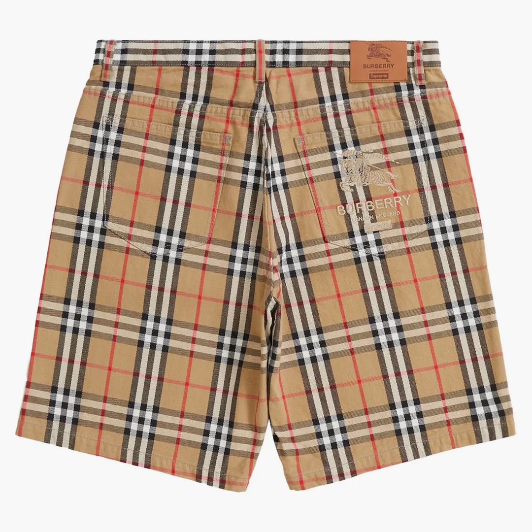 Supreme Burberry Denim Short Beige - Image 2