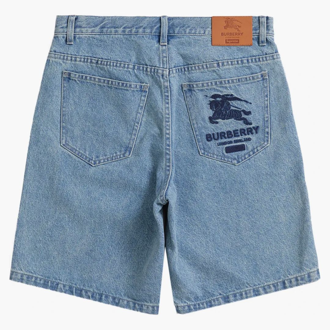 Supreme Burberry Denim Short Washed Blue - Image 2