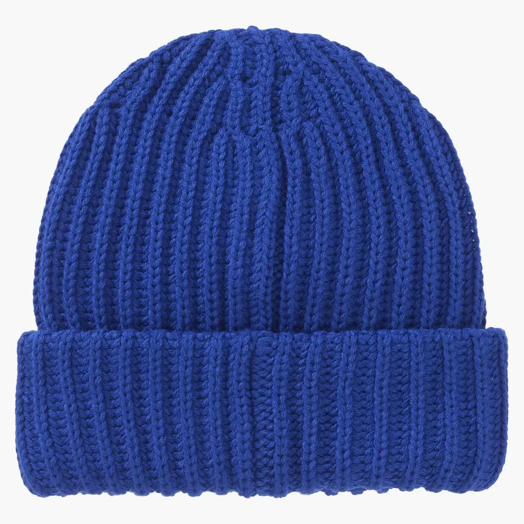Supreme Chunky Rib Classic Logo Beanie Royal - Image 2