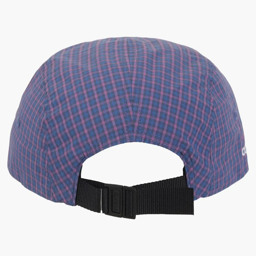 Supreme Cordura Plaid Camp Cap Blue - Image 3