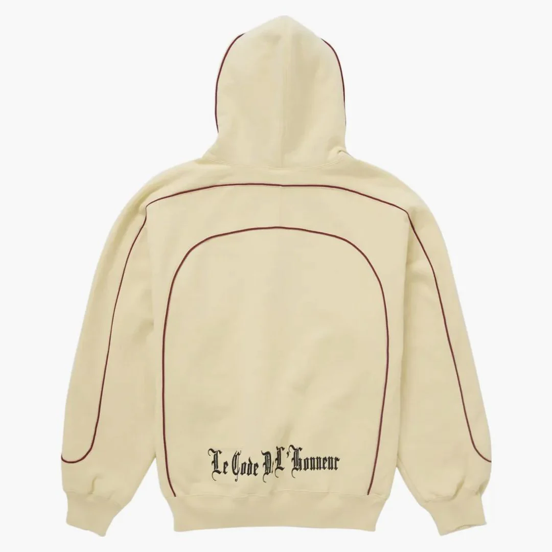 Supreme Curve Piping Hooded Sweatshirt Natural - Image 2