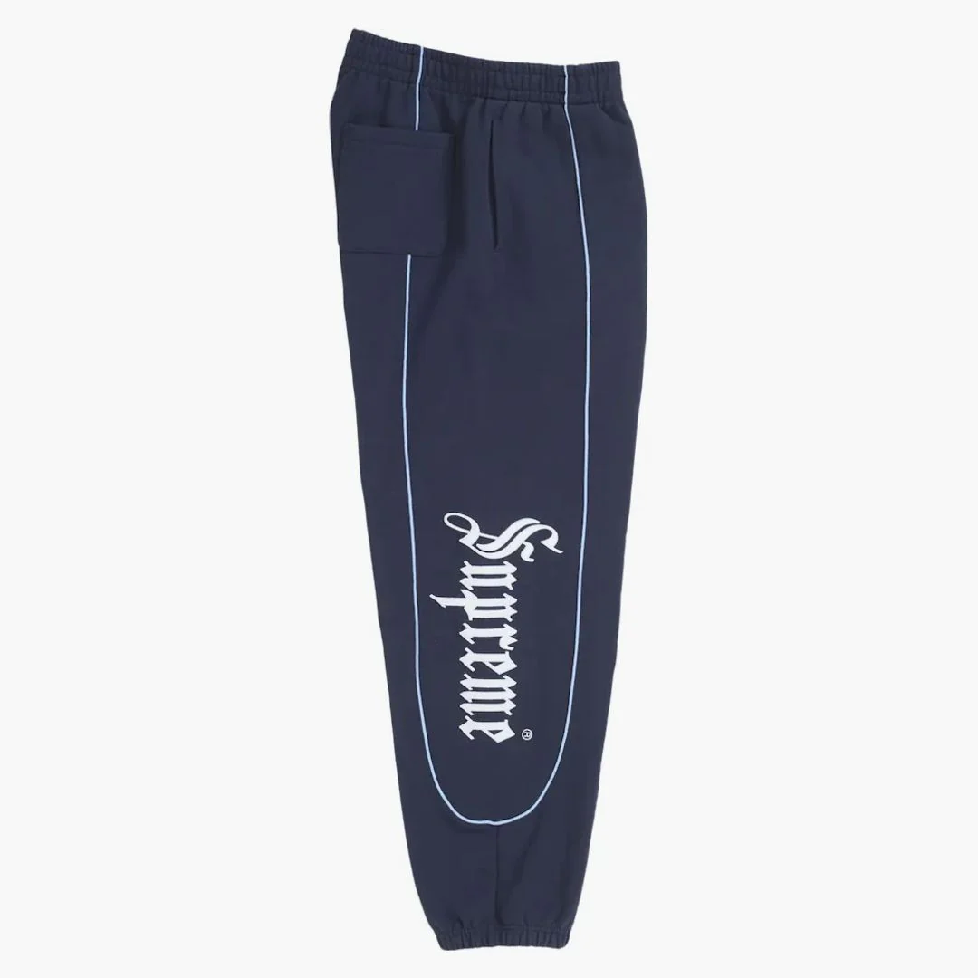 Supreme Curve Piping Sweatpant Navy - Image 3