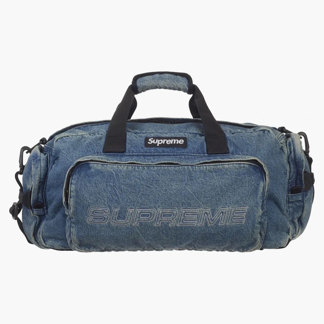 Supreme Denim Duffle Bag Washed Indigo - Image 3