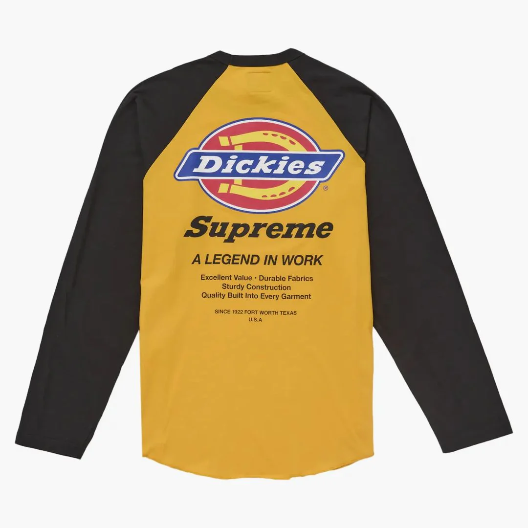 Supreme Dickies Raglan L/s Top Black - Image 2