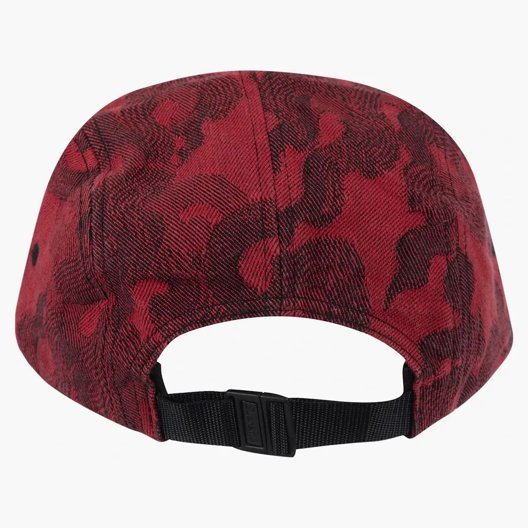 Supreme Flames Jacquard Denim Camp Cap Washed Red - Image 2