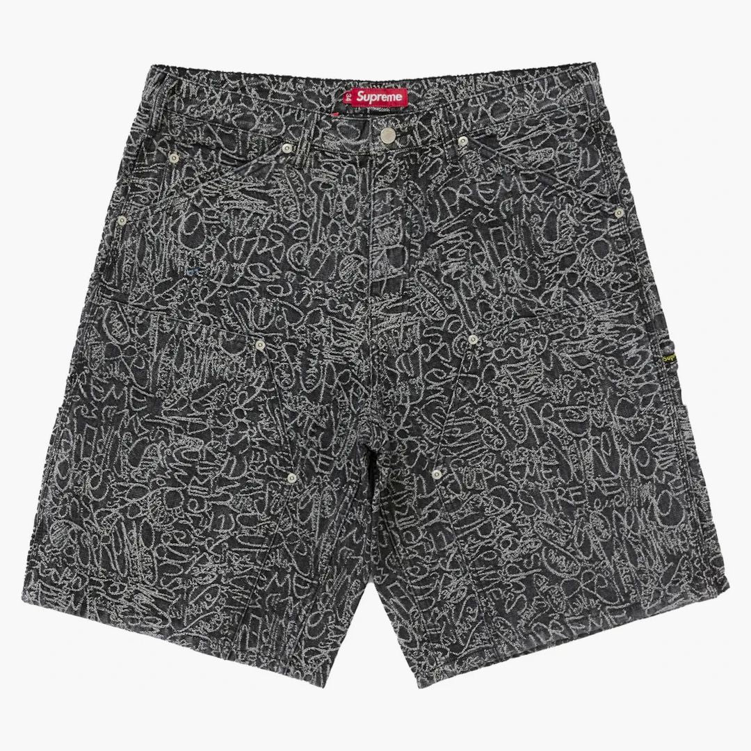 Supreme Handwriting Double Knee Denim Short Black