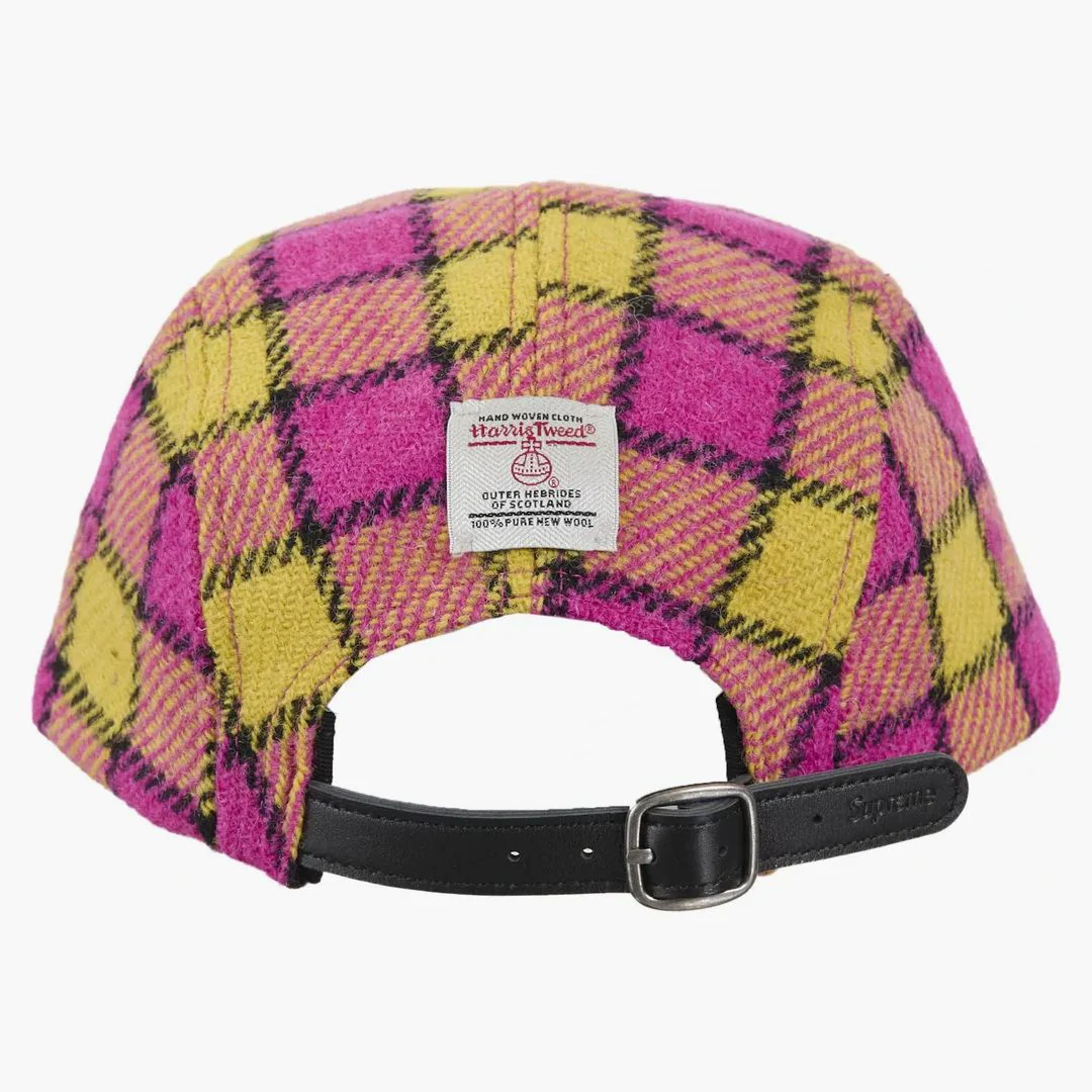 Supreme Harris Tweed Camp Cap Pink Plaid - Image 2