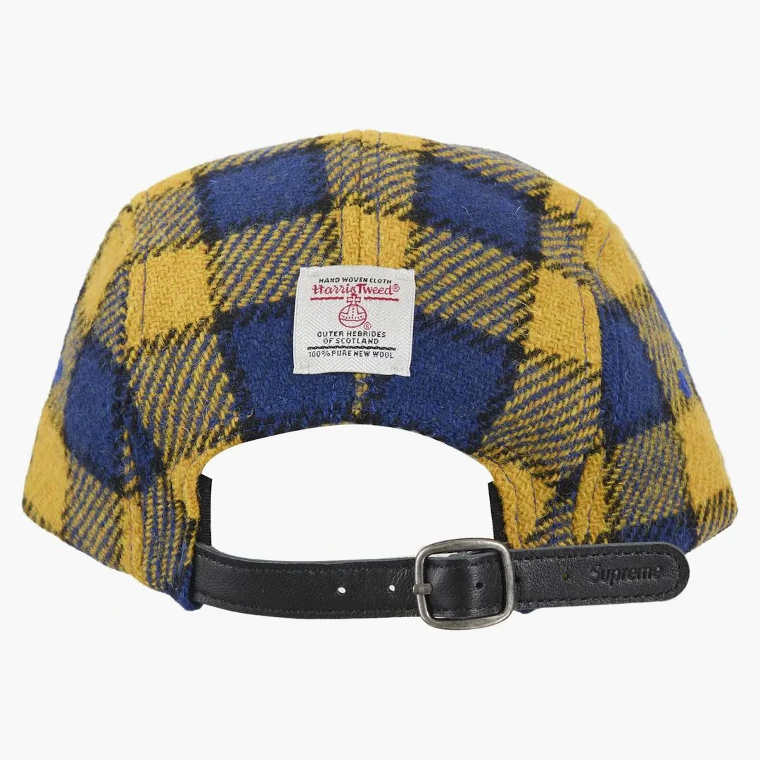 Supreme Harris Tweed Camp Cap Yellow Plaid - Image 2
