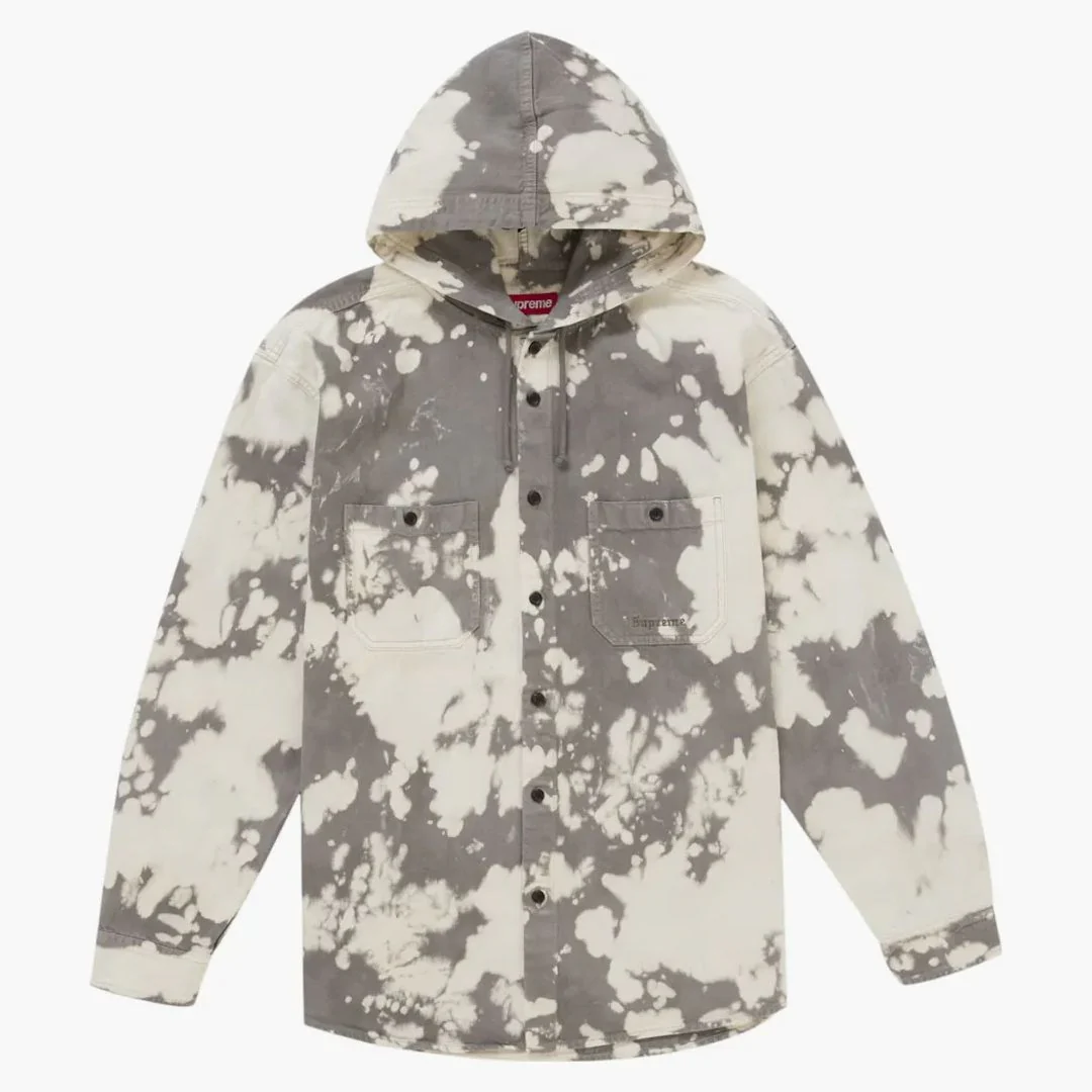 Supreme Hooded Denim Shirt Bleached