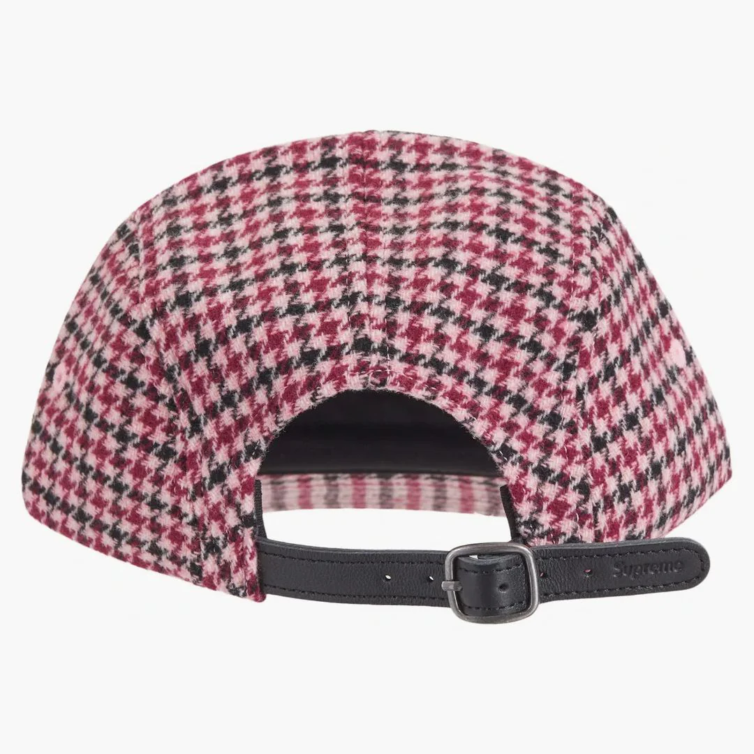 Supreme Houndstooth Wool Camp Cap Pink - Image 2