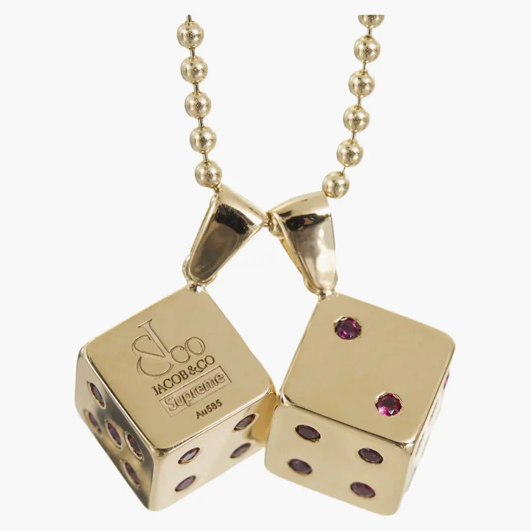 Supreme Jacob&co Dice 14k Gold Pendant Gold - Image 3