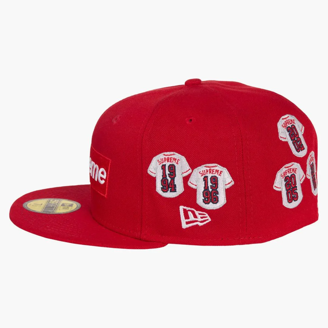 Supreme Jerseys Box Logo New Era Fitted Hat Red - Image 2