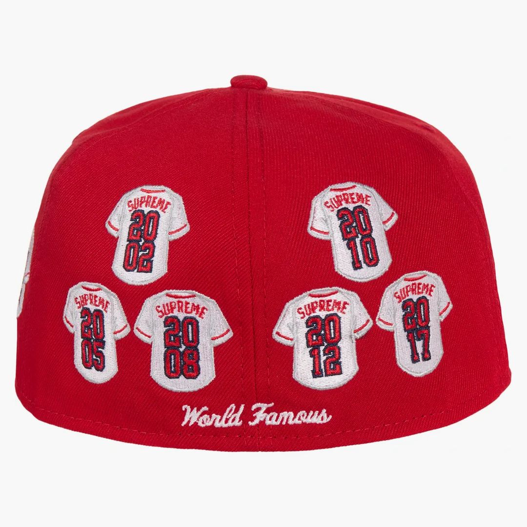 Supreme Jerseys Box Logo New Era Fitted Hat Red - Image 4