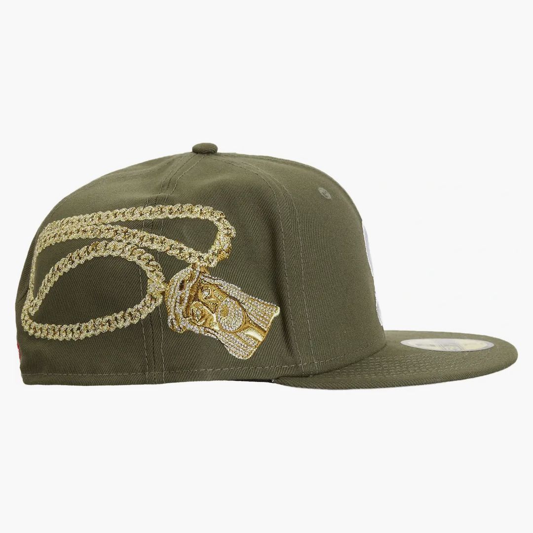 Supreme Jesus Piece S Logo New Era 59fifty Hat Olive - Image 3