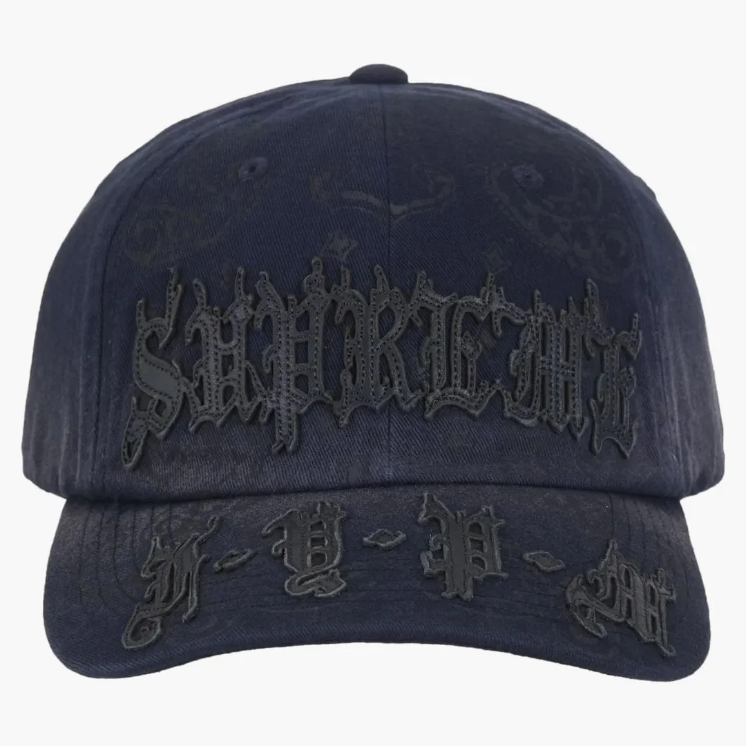Supreme Leather Applique 6-panel Navy - Image 3