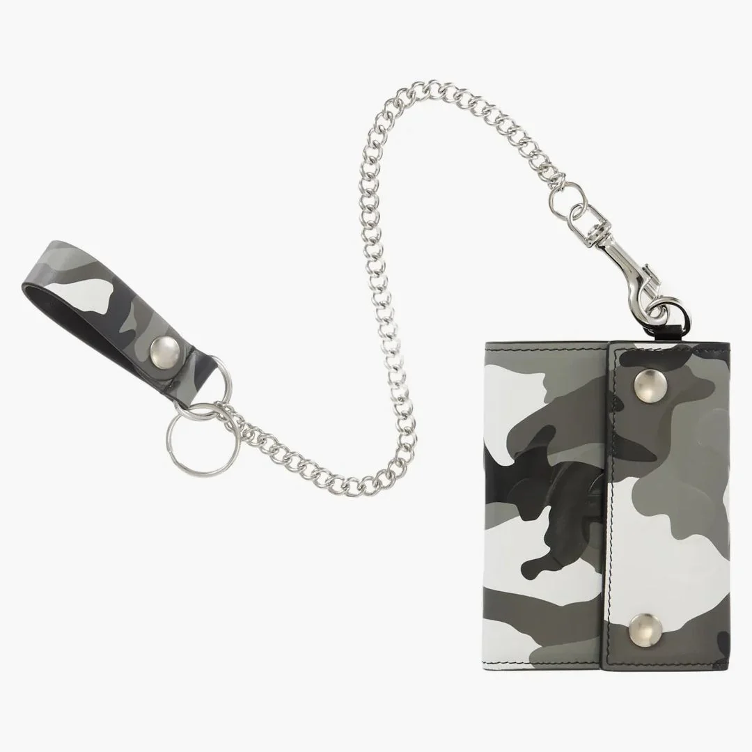 Supreme Leather Chain Wallet Snow Camo - Image 3