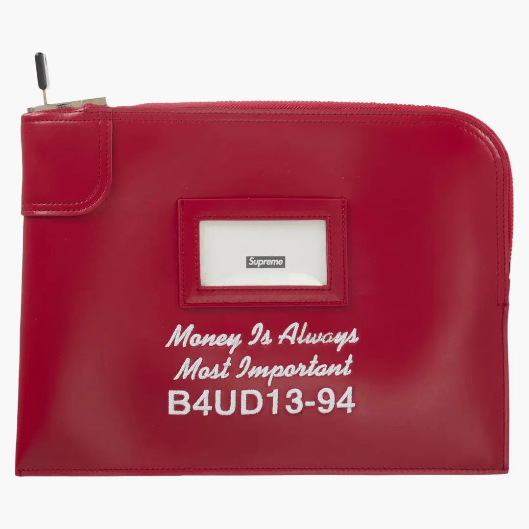 Supreme Leather Money Bag Red - Image 2