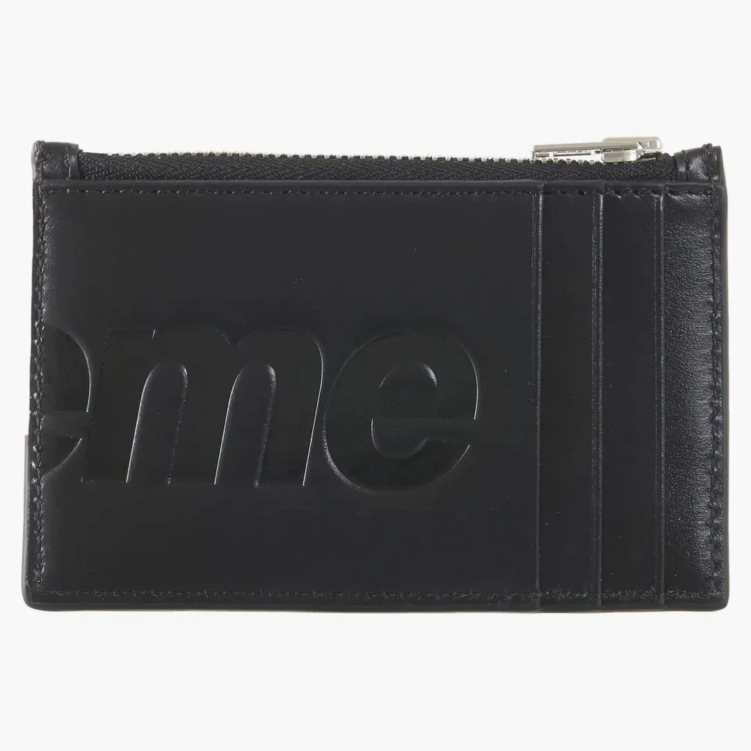 Supreme Leather Zip Card Holder (fw25) Black - Image 2