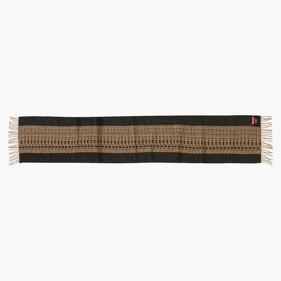 Supreme Logo Repeat Scarf Black