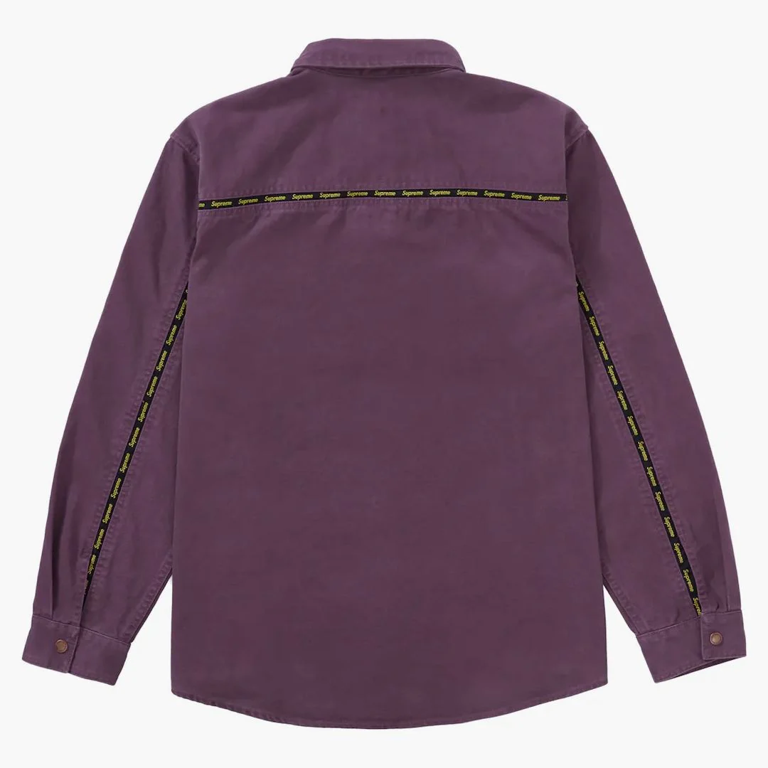 Supreme Logo Taping Work Shirt Dusty Purple