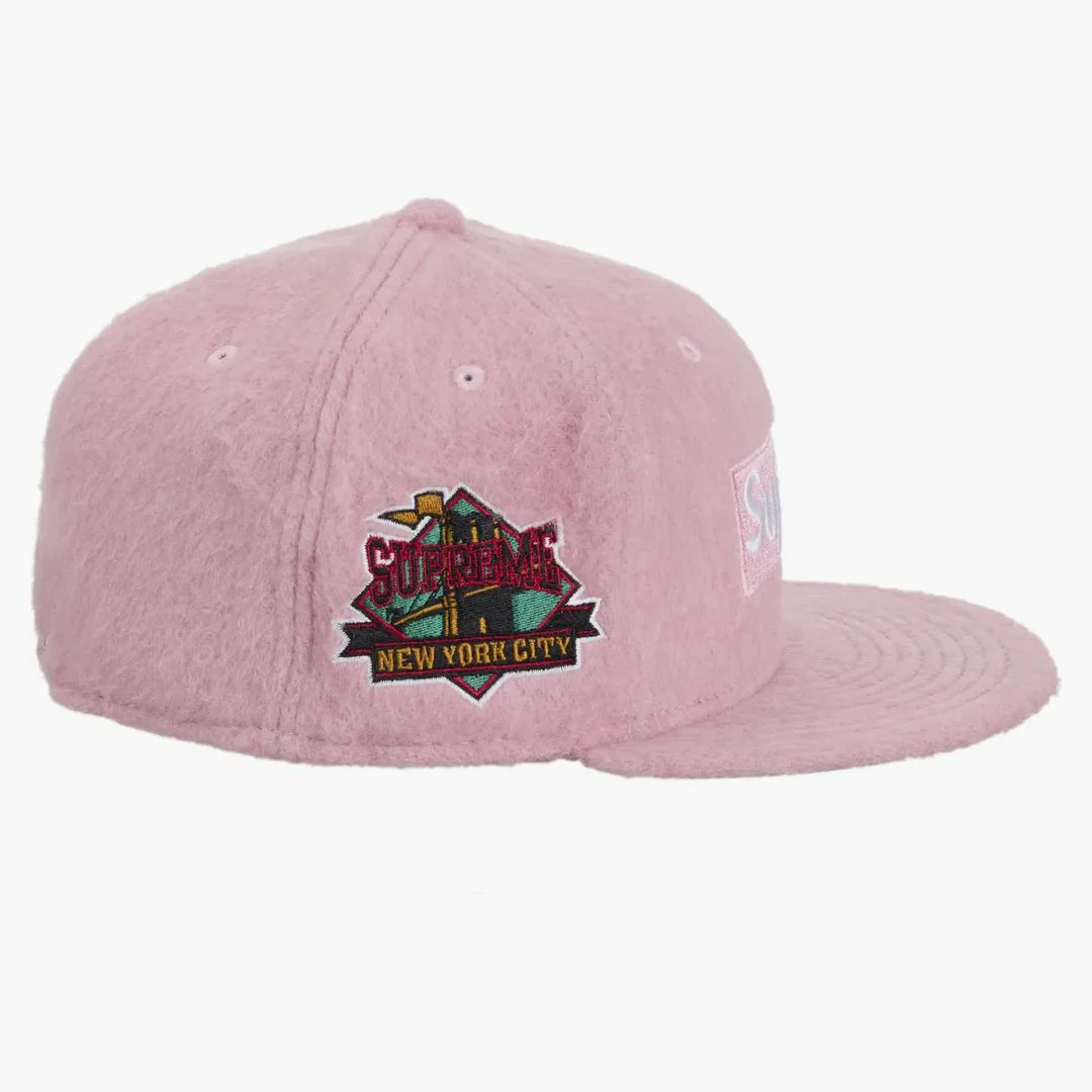 Supreme Mohair Box Logo New Era Pink - Image 3