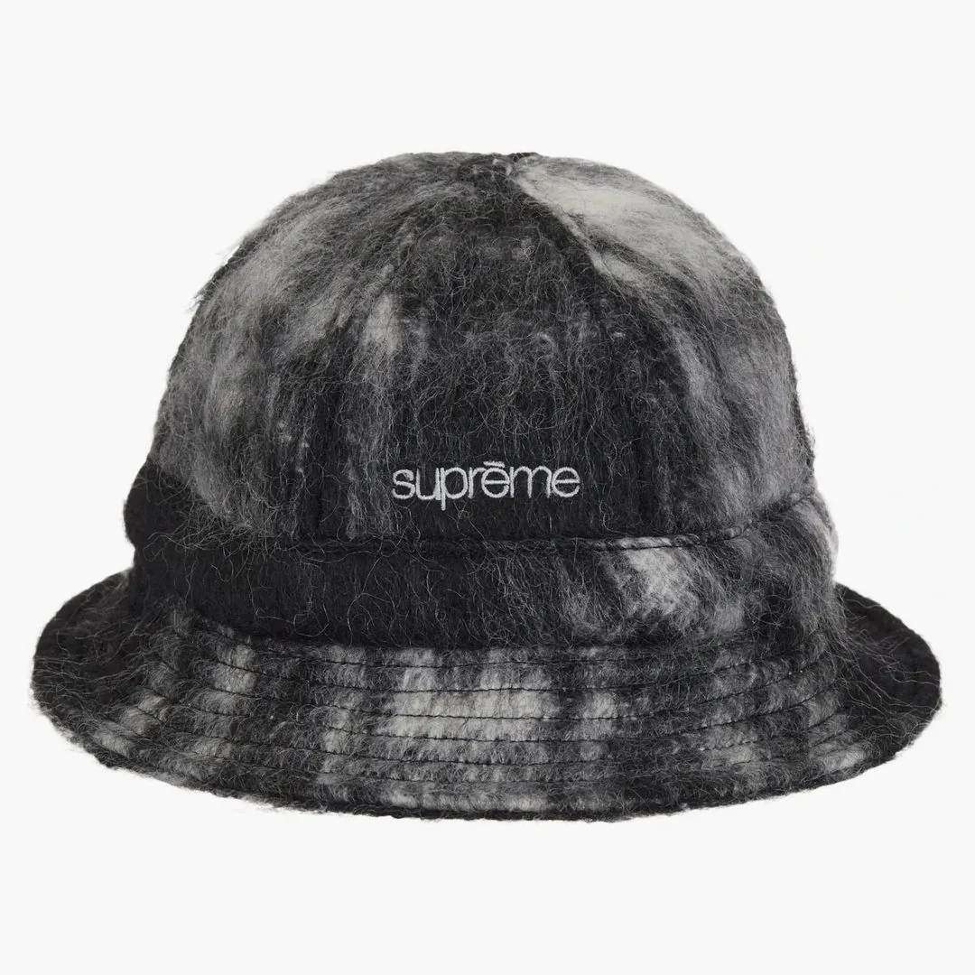 Supreme Mohair Plaid Bell Hat Black