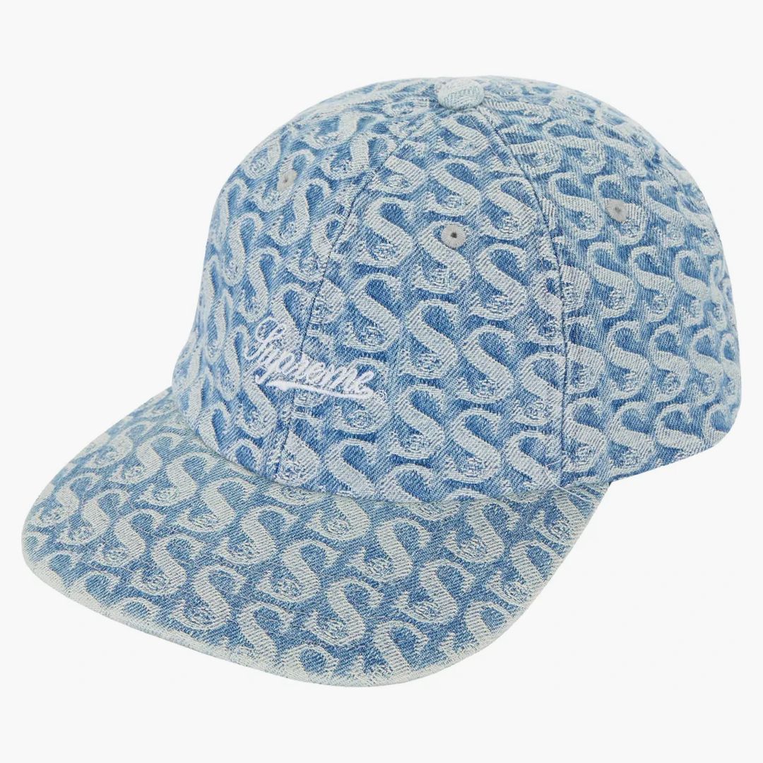 Supreme Monogram Denim 6-panel Blue