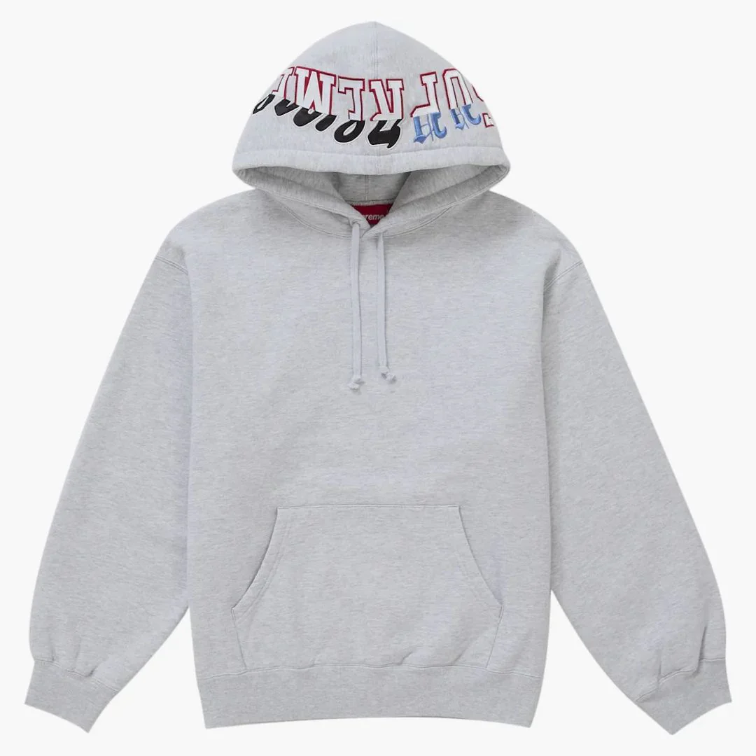Supreme Multi Logos Hooded Sweatshirt Heather Grey