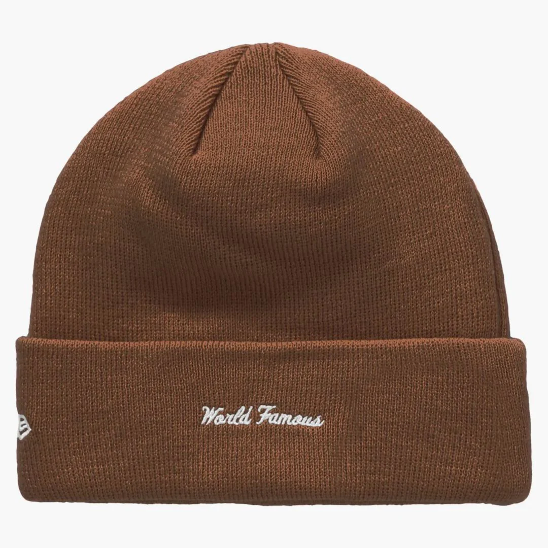 Supreme New Era Box Logo Beanie (fw21) Dark Brown - Image 2