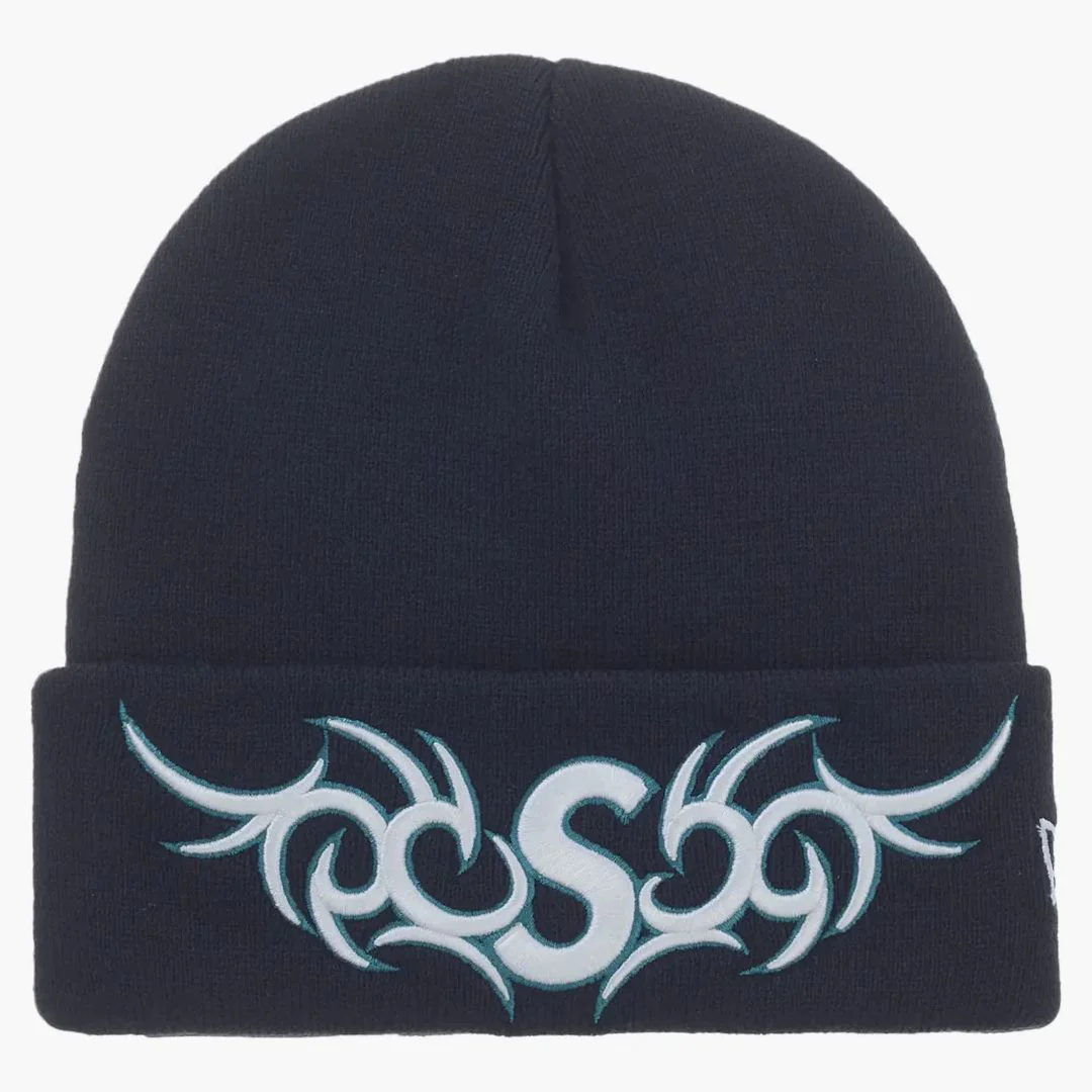 Supreme New Era Tribal S Logo Beanie Navy