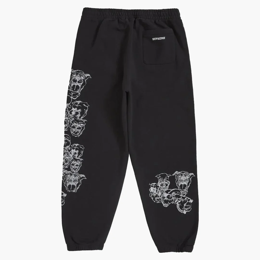 Supreme Pitbulls Embroidered Sweatpant Black - Image 2