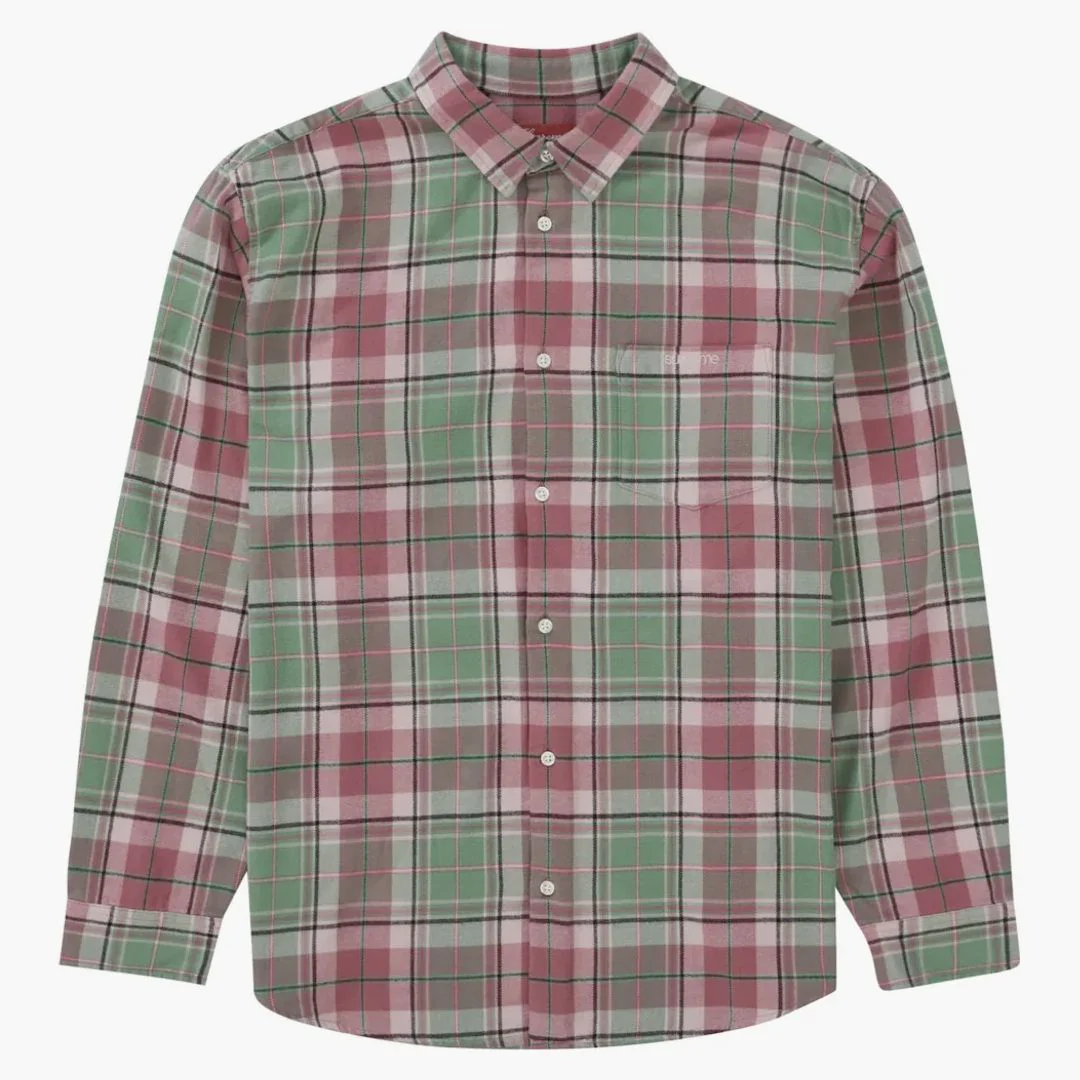 Supreme Plaid Flannel Shirt (fw22) Pink