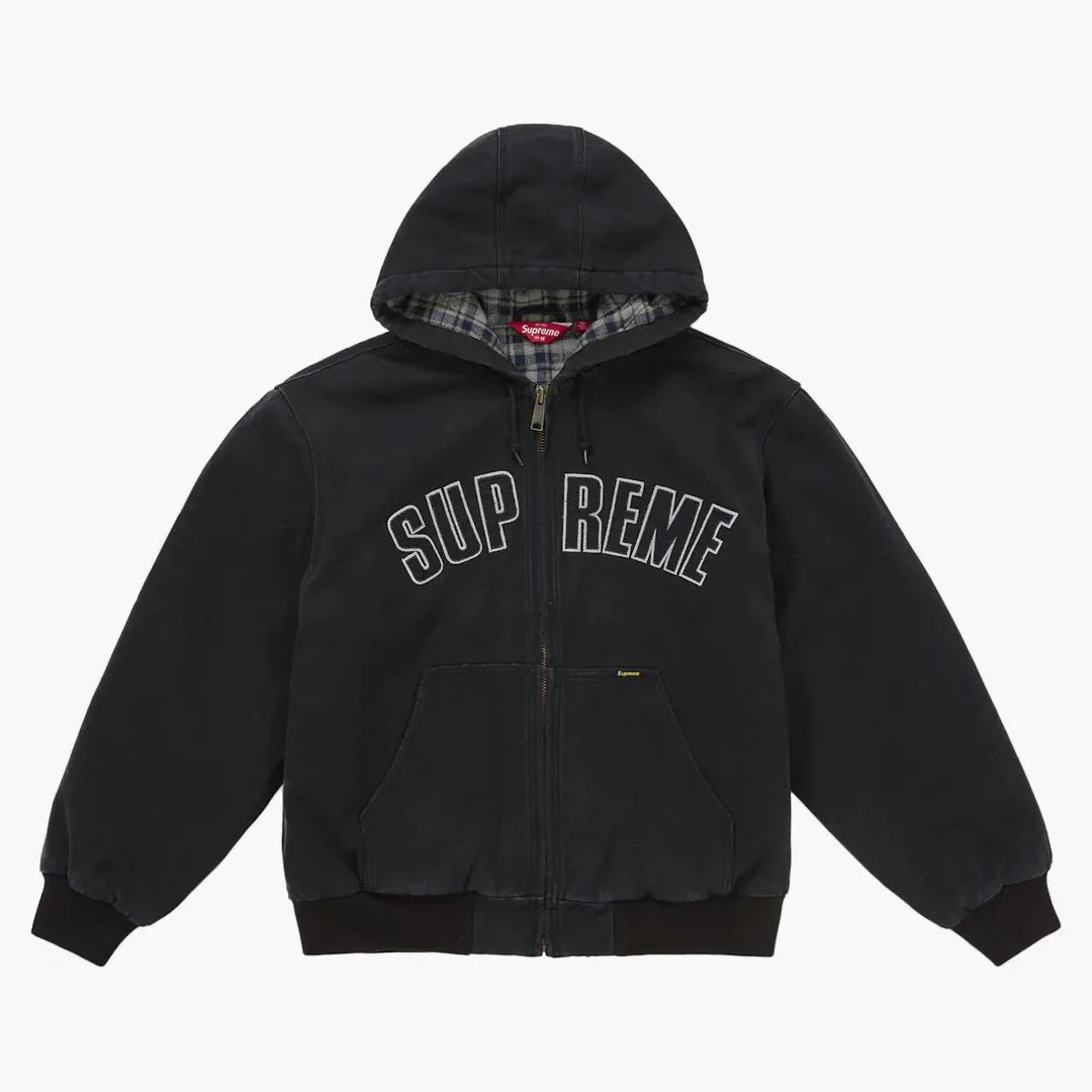 Supreme Reflective Arc Hooded Work Jacket Black - Image 2