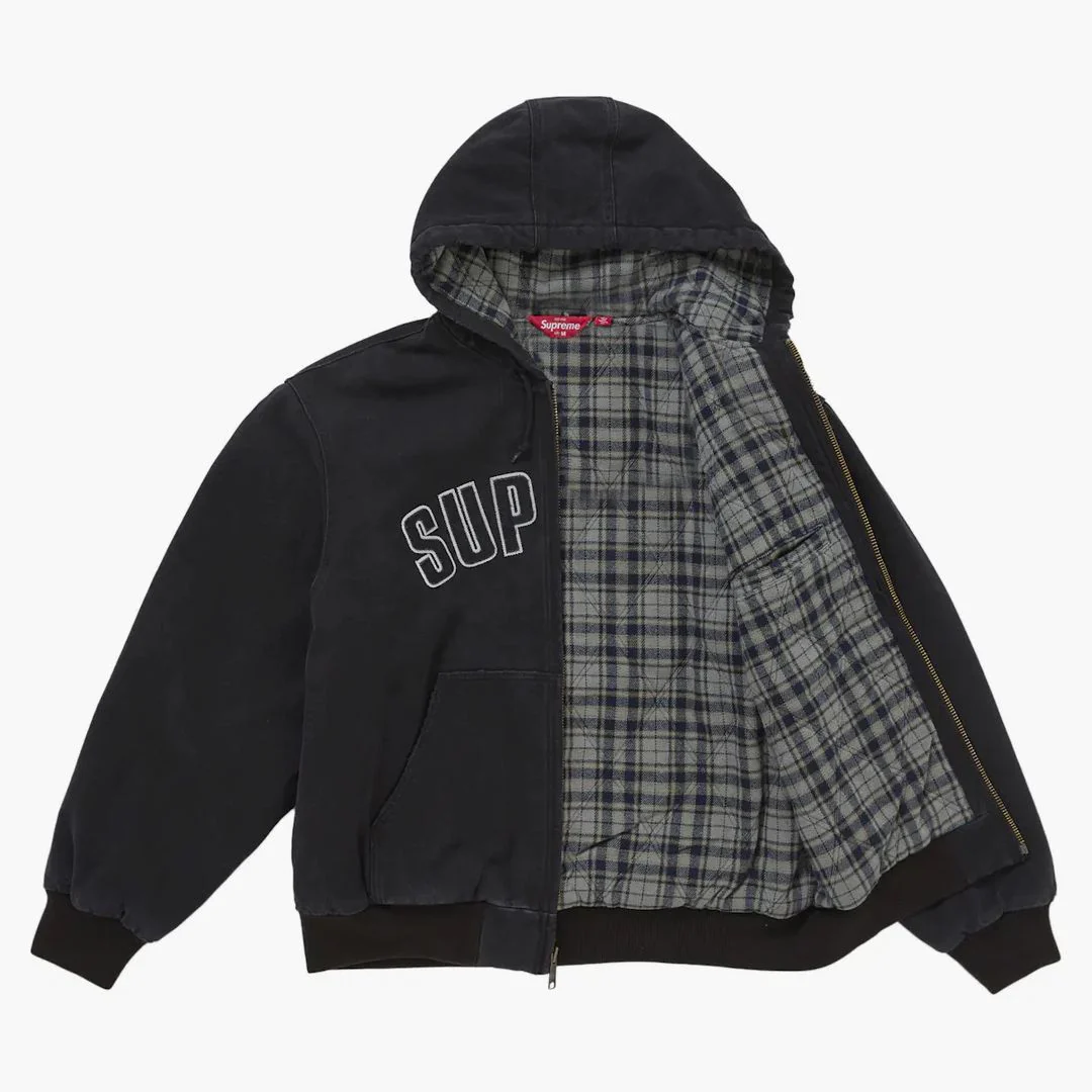 Supreme Reflective Arc Hooded Work Jacket Black - Image 3
