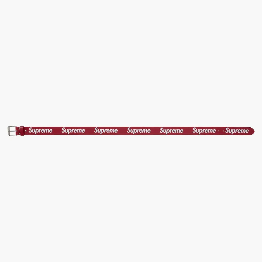 Supreme Repeat Leather Belt (fw25) Red - Image 3