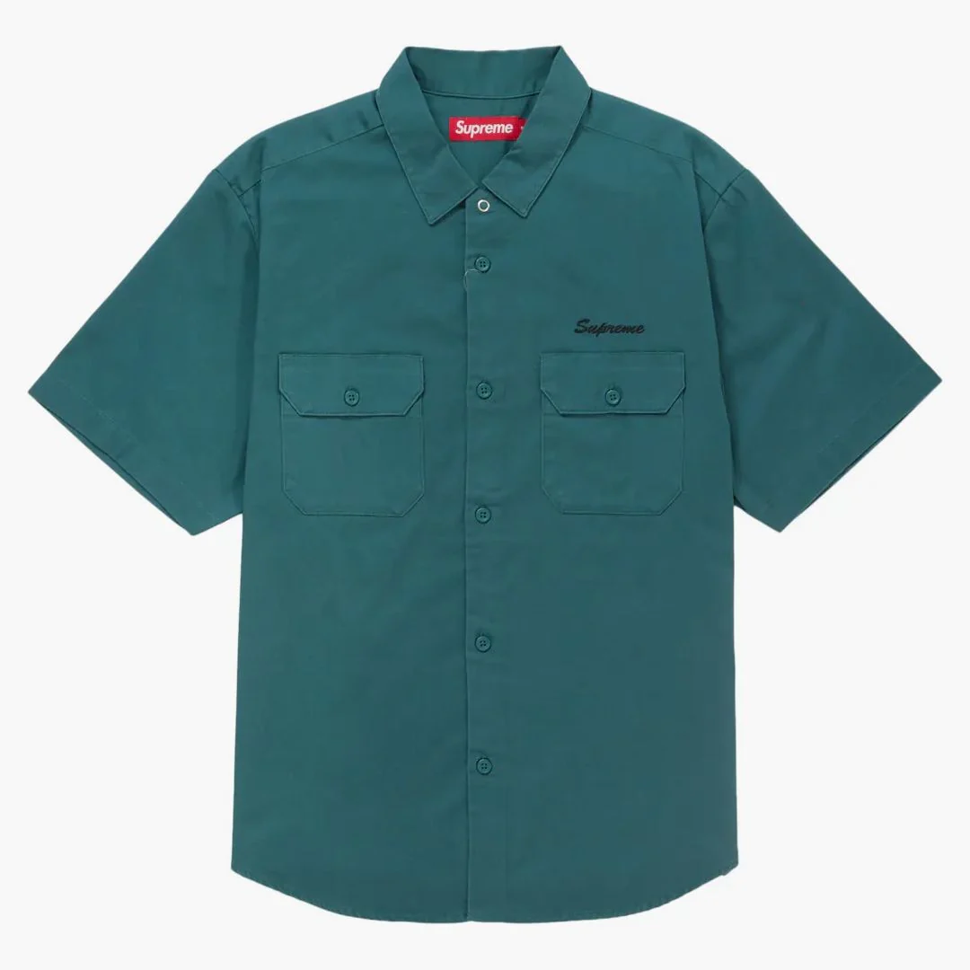 Supreme Rhinestone Pin Up S/s Work Shirt Green - Image 2