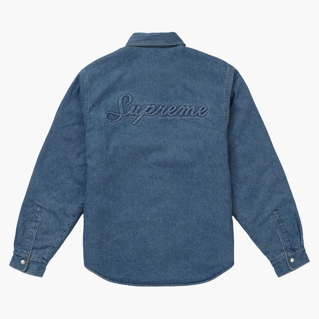 Supreme Sherpa Lined Denim Shirt Blue - Image 3
