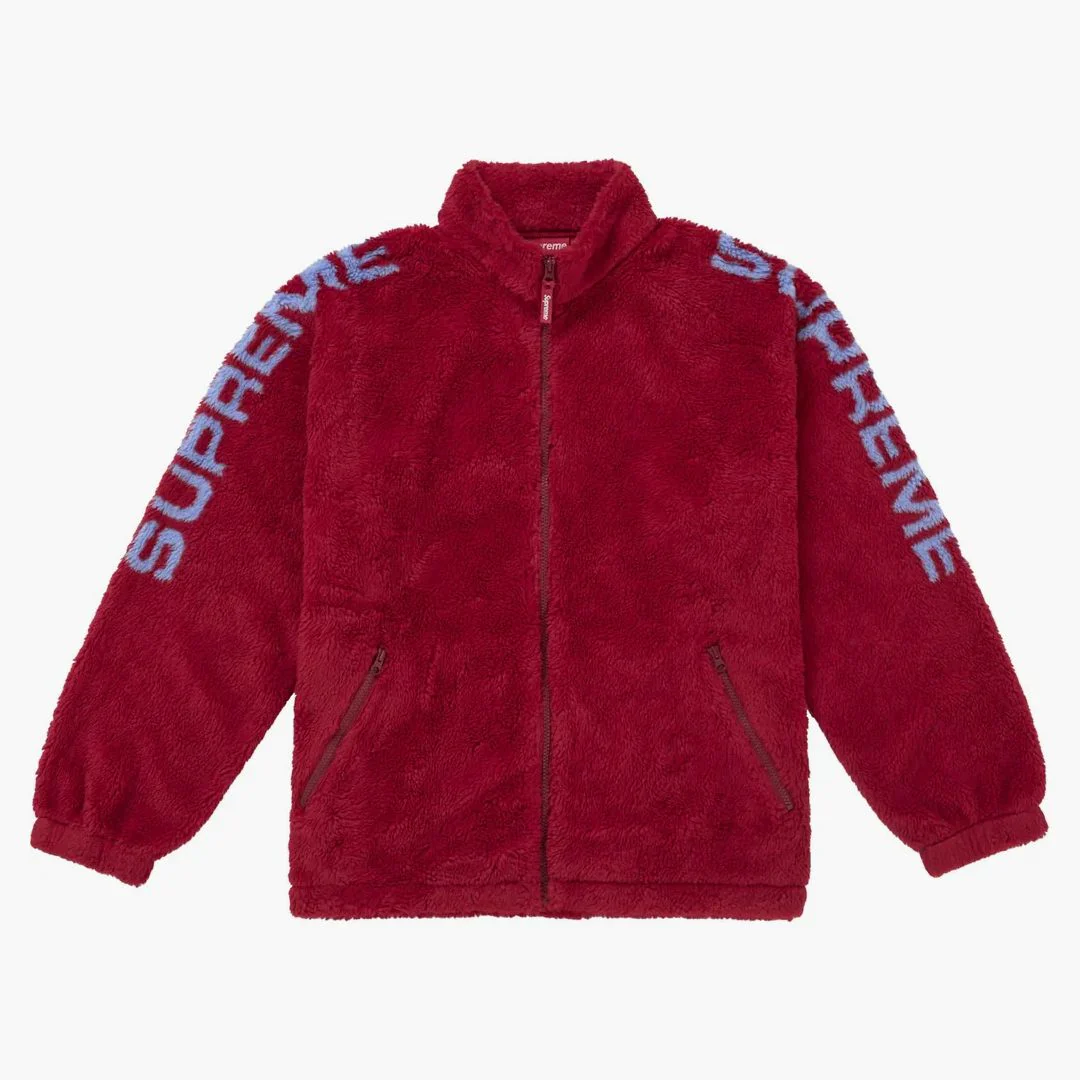 Supreme Shoulder Logo Fleece Jacket Red